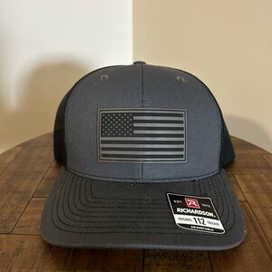 Richardson Gray and Black Flag Cap